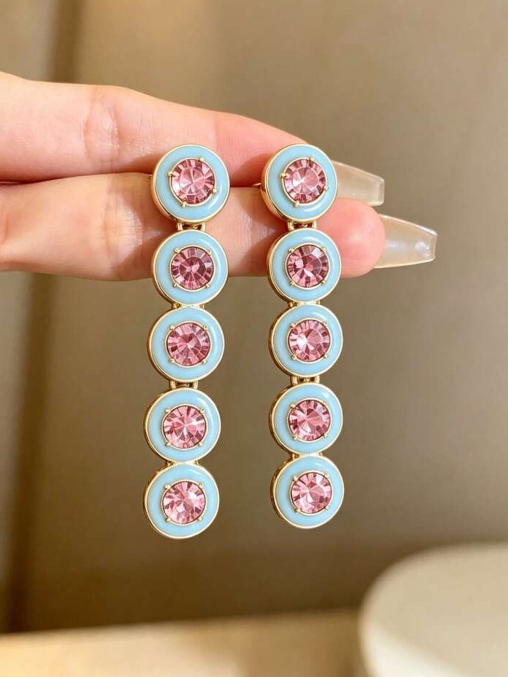 🏳️⚧️ Pink & Blue Drop Earrings 🏳️⚧️